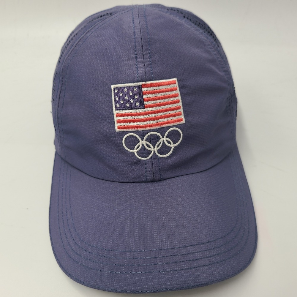 Team USA Hat Adjustable Blue Olympics Mesh United States Performance Polyester